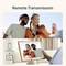 'Remote Transmission' poster showing a smiling couple taking a selfie. Below, a digital photo frame displays the image using the Arzopa App.