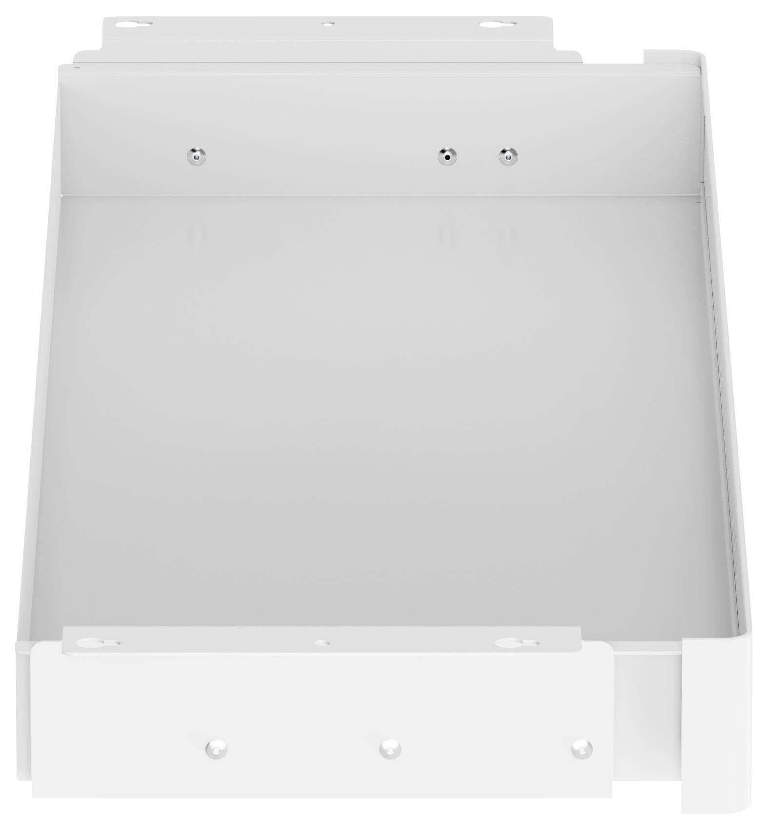 Metal bracket with holes for mounting, designed for structural support.