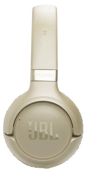 Gold JBL wireless headphone with logo on ear cup and adjustable headband.