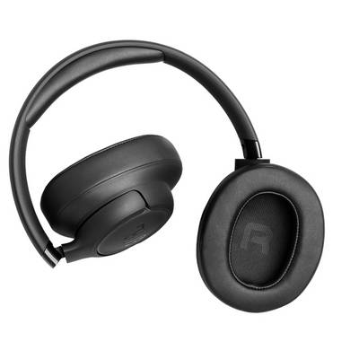 Black over-ear headphones with cushioned ear pads and adjustable headband, shown against a white background.