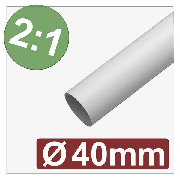Quadrios 25CA596 Heatshrink w/o adhesive White 40 mm 20 mm Shrinkage:2:1 Sold per metre