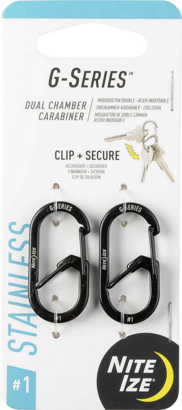 NITE Ize Key carabiner NI-GS1-01-2R6  Black 2 pc(s)