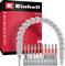 'A set of 11 screwdriver bits with a flexible extension mount, branded Einhell. Bits include Phillips, Pozidriv, and Torx types.'