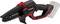 Battery-powered hand saw with a black and red design and visible teeth, showcasing the Einhell brand logo on the side.