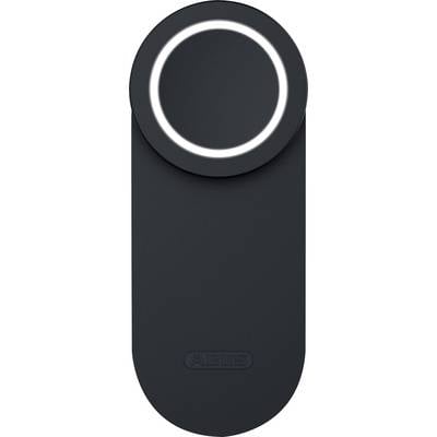 A black, oval electronic device with a circular white LED ring on top, featuring a subtle 'ABUS' logo near the bottom.
