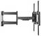 A black wall mount bracket for a flat-screen TV, showing an extendable arm and rotating joints for adjustable viewing angles.