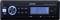 A car stereo displaying '87.5 FM' on the screen. Buttons for power, mode, mute, and equalizer are visible.