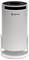 A white upright air purifier with a cylindrical design features a compact base and a black top vent. The brand 'denver' is displayed in the center.