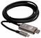 A coiled USB-C to HDMI cable labeled '4K UHD', for connecting devices to display screens with high resolution.