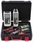 A case with two digital multimeters, wires, crocodile clips, and batteries neatly arranged for electrical testing or measurement tasks.