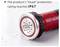 A red and black cylindrical object on a wet surface with metallic end. Text reads 'The product's "head" protection rating reaches IP67.'