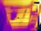 A thermal image of a ceiling shows varying heat distribution with temperatures ranging from 20.4°C to 28.3°C.