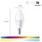 A smart WiZ Colors bulb, 11.6 cm tall and 3.9 cm wide, offers multicolor lighting. Features icons suggest touch and motion sensor capabilities.