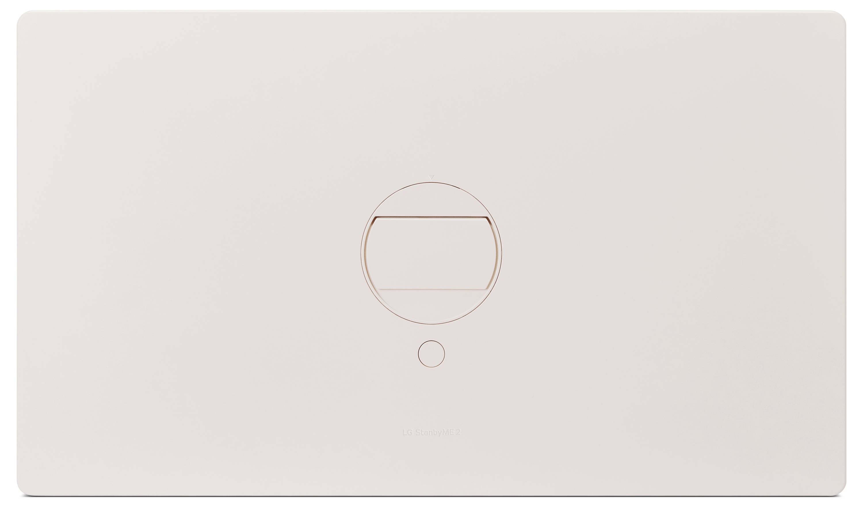 A rectangular flush plate with a circular button in the center on a light background.