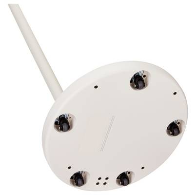 Ceiling-mounted sprinkler head with five sensors, typically used for detecting fire hazards and activating the sprinkler system.