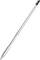 A metallic spear tip with a black section at the opposite end, displaying a sleek and pointed design.