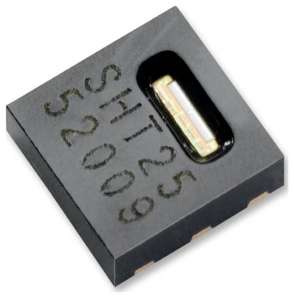 A small, square electronic component labeled '6059 SHT25' with a visible sensor, typically used for temperature and humidity measurements.