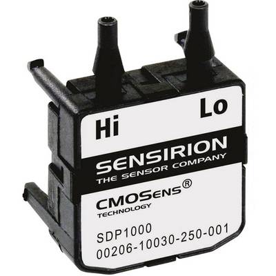 'A Sensirion SDP1000 differential pressure sensor with CMOSens technology, labeled 'Hi' and 'Lo'.'