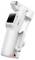 A white handheld gimbal stabilizer with a small display screen, buttons for control, and an adjustable phone holder.