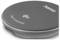 A gray circular wireless charging pad with 'FAST CHARGE' and 'hama' branding on its surface.