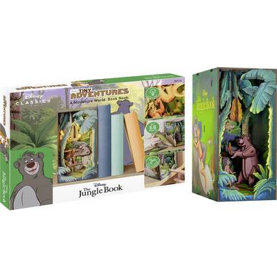 'Disney Tiny Adventures: The Jungle Book' book nook kit, featuring miniature scenes and characters from the story. Includes 68 pieces.