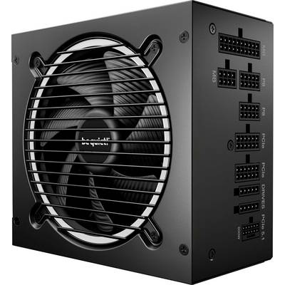 A black power supply unit with a large fan and multiple labeled ports, including 'MB', 'PCIe', and 'DRIVE', for computer hardware connection.