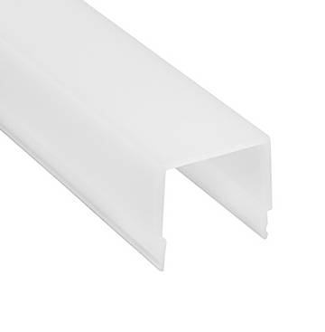 A white, rectangular plastic cable cover with an open side for securely housing and organizing wires, commonly used for neat installations.