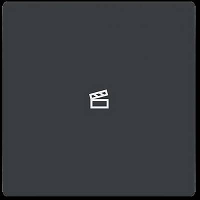 A simple icon of a clapperboard on a dark background, symbolizing media or video content.