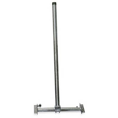 'A metal pole with a T-shaped base used for mounting or support, typically for commercial or industrial applications.'