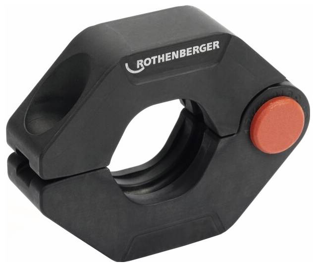 Pipe cutter with a black, ergonomic design and a red adjustment knob, branded 'Rothenberger', used for cutting pipes cleanly.