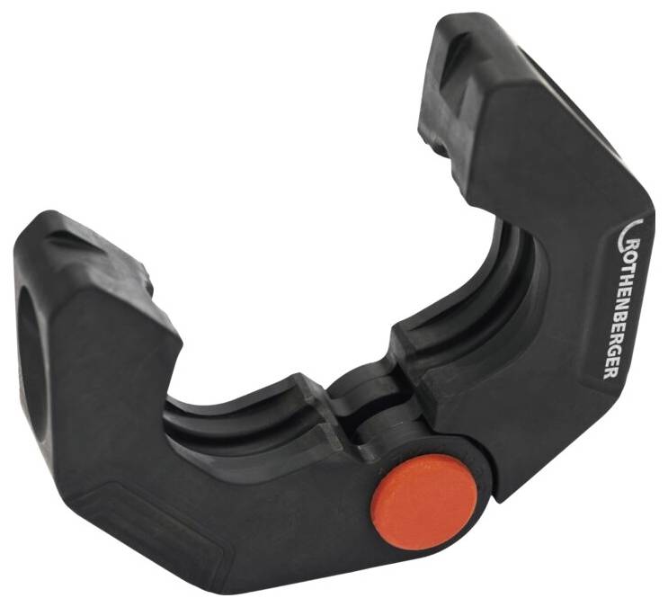 'ROTHENBERGER' branded pipe cutter with a black body and red circular knob, designed for cutting copper and plastic pipes efficiently.