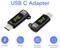 USB C Adapter: Two adapters display '240V' and '0.42' on screens. Icons show 'PD 240W', '80Gbps', '8K @60Hz', and 'Real-time power monitoring'.