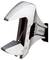 Close-up of a silver adjustable wrench with an open jaw and measurement scale visible on the head.<br>