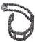 Metal chain ring with a threaded connector, shown coiled on a white background.