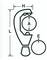 Diagram of a clamp-like tool showing labeled dimensions H, L, A, and E around the part and a circular workpiece<br>