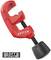 Red Virax pipe cutter with black adjustment knob on white background, with 'SOFT TOUCH' label below.<br>