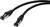 Two black Ethernet cables with metal connectors, coiled on a white surface, used for network connections.