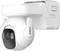 A white security camera with 'Dahua' branding, featuring a dome design and multiple lenses, mounted on a white bracket.