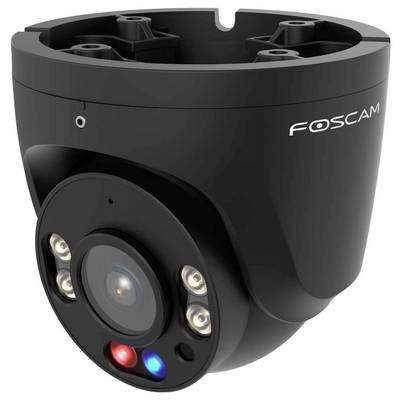 A black Foscam security camera with multiple LEDs and a lens, designed for surveillance.