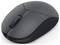 A sleek, black wireless computer mouse with a scroll wheel and two buttons, designed for ergonomic use and portability.