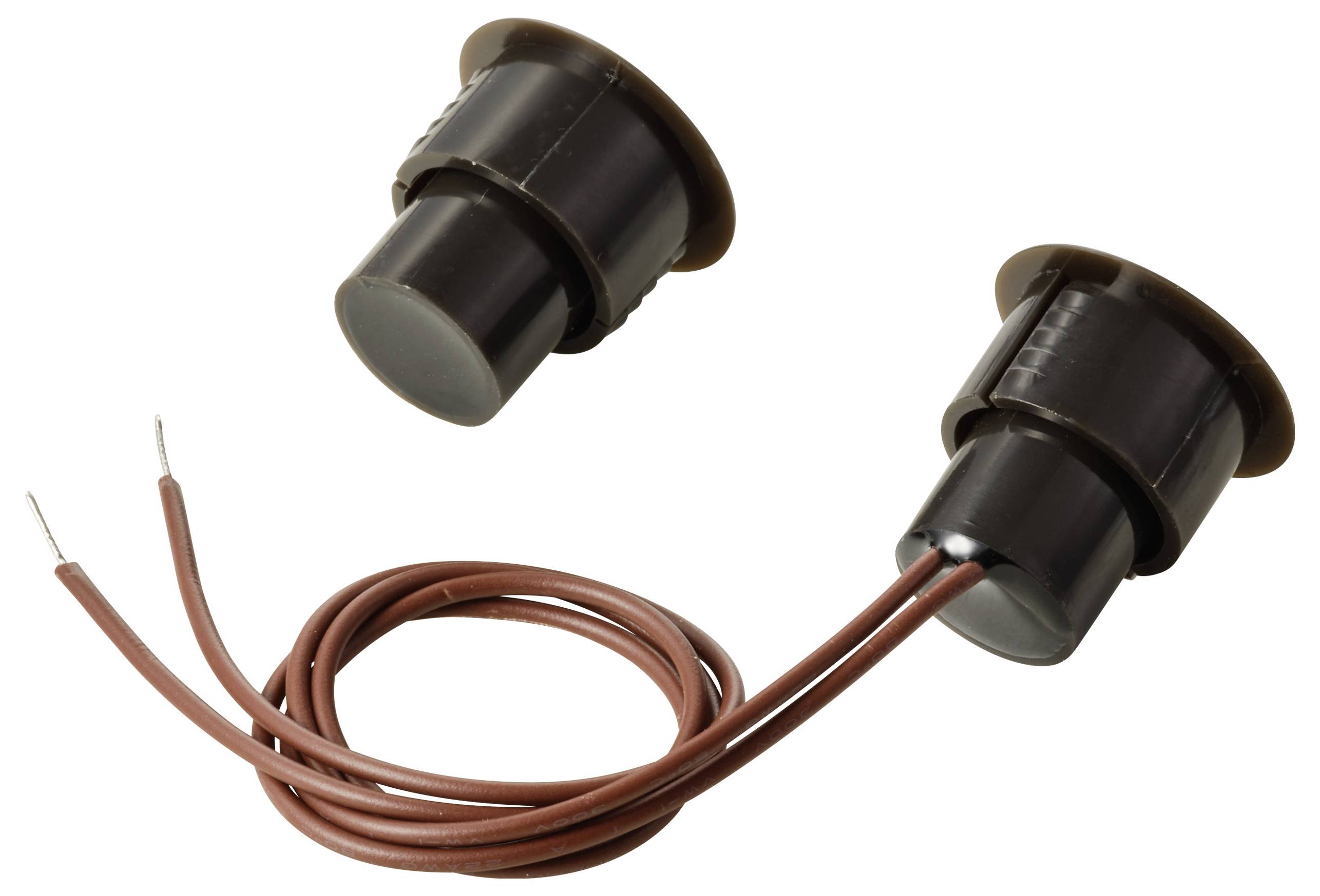 'Two black cylindrical sensors with protruding wires used for temperature measurement.'