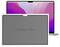 A laptop screen displaying a vibrant, colorful background partially covered by a grayscale privacy filter that obscures screen content.