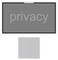 'A privacy screen with a cleaning cloth below, used for reducing visibility of a display from side angles.'