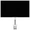 A computer monitor with a sleek, adjustable mounting arm attached, shown against a plain white background.