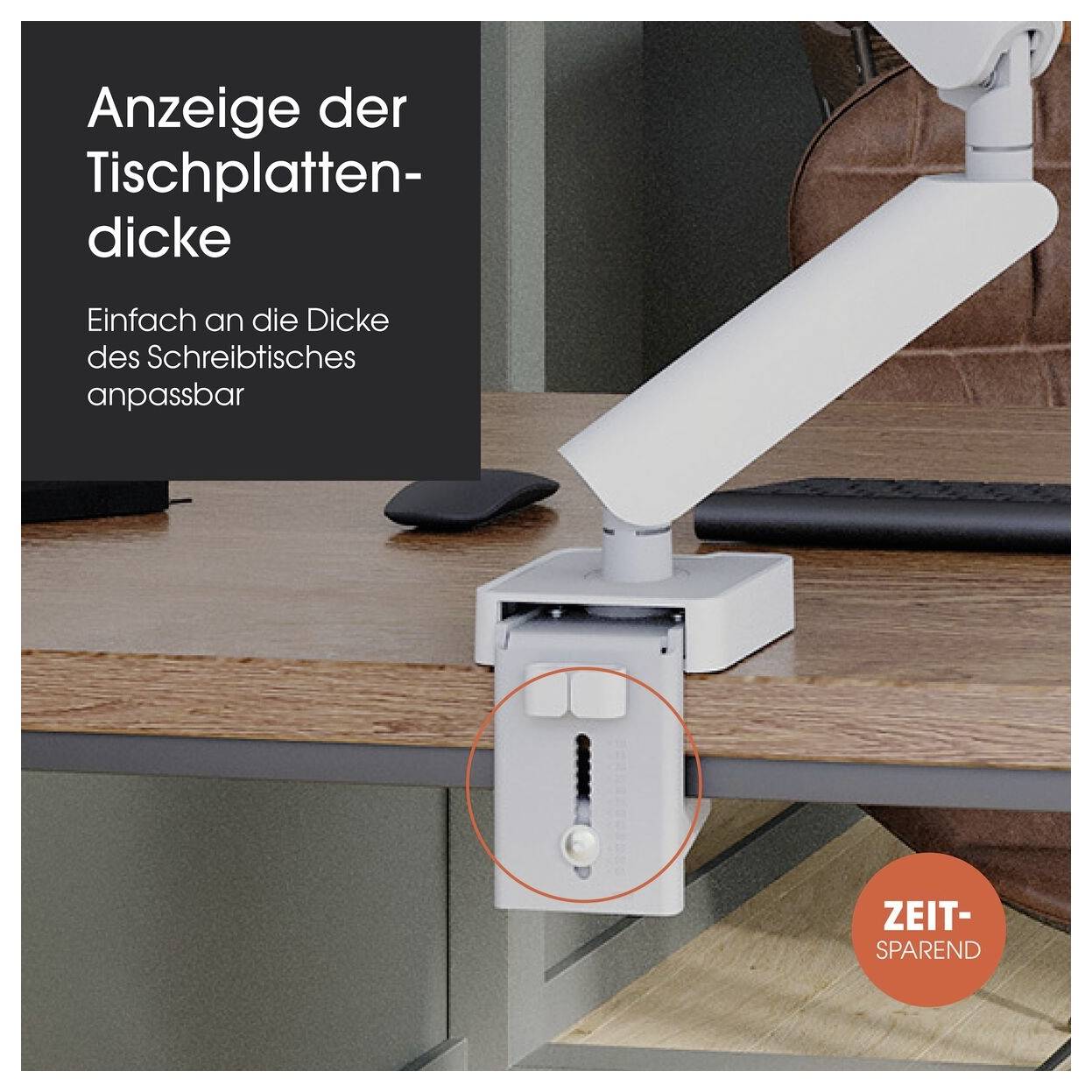 Vogel's Monitor desk mount MOMO 2137 1 Display(s) 25,4 cm (10") - 109,2 cm (43") White Rotatable, Tiltable, Height-adjus-6