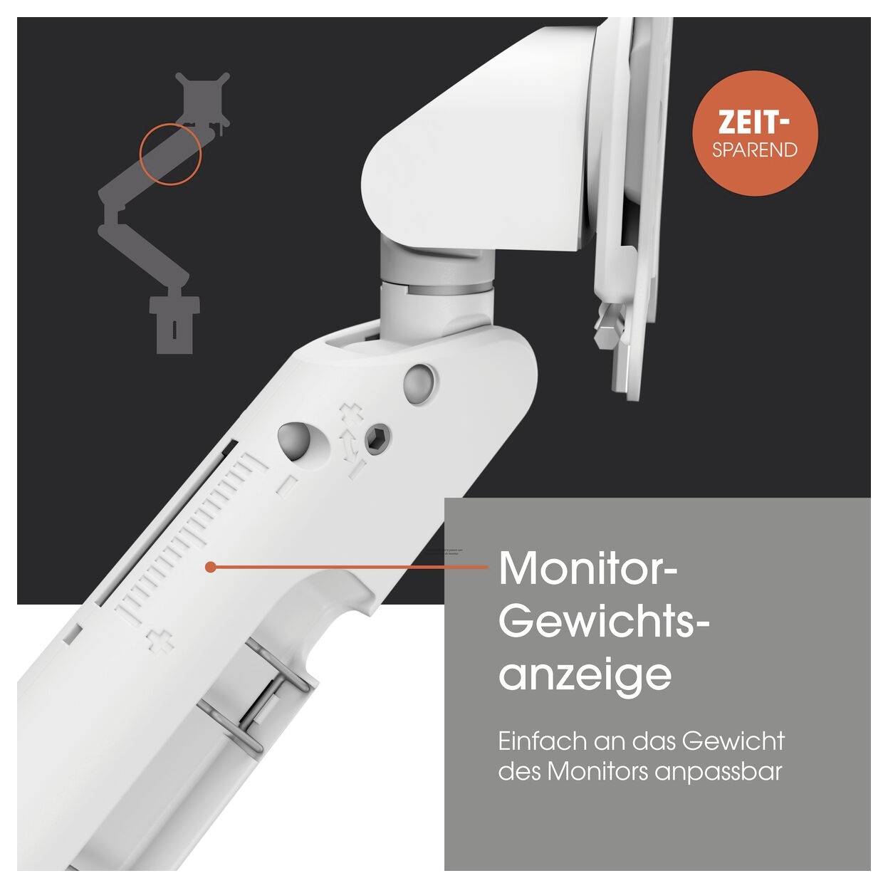 Vogel's Monitor desk mount MOMO 4137 1 Display(s) 109,2 cm (43") White Height-adjustable, Tiltable, Rotatable, Swivellin-5