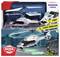 'RC Police Helicopter' toy in box with controller. Features include light, 2.4 GHz, flight stabilizer, USB charging. Suitable for ages 6+.