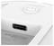 Close-up of a white electronic device showing a USB-C port and a circular power button labeled 'POWER' on its surface.
