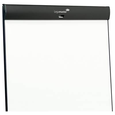 A blank flip chart with a black header labeled 'Legamaster.'