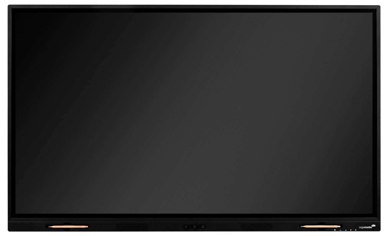 A black, rectangular digital display screen with a thin frame, possibly an interactive board or TV, shown powered off.